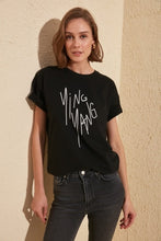 Load image into Gallery viewer, Trendyol Printed Boyfriend Knitted T-Shirt TWOSS20TS0209
