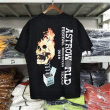 Load image into Gallery viewer, 2020ss Skull Print Travis Scott Astroworld T-shirts Men Women Top Quality Fashion Casual Streetwear Top Tees
